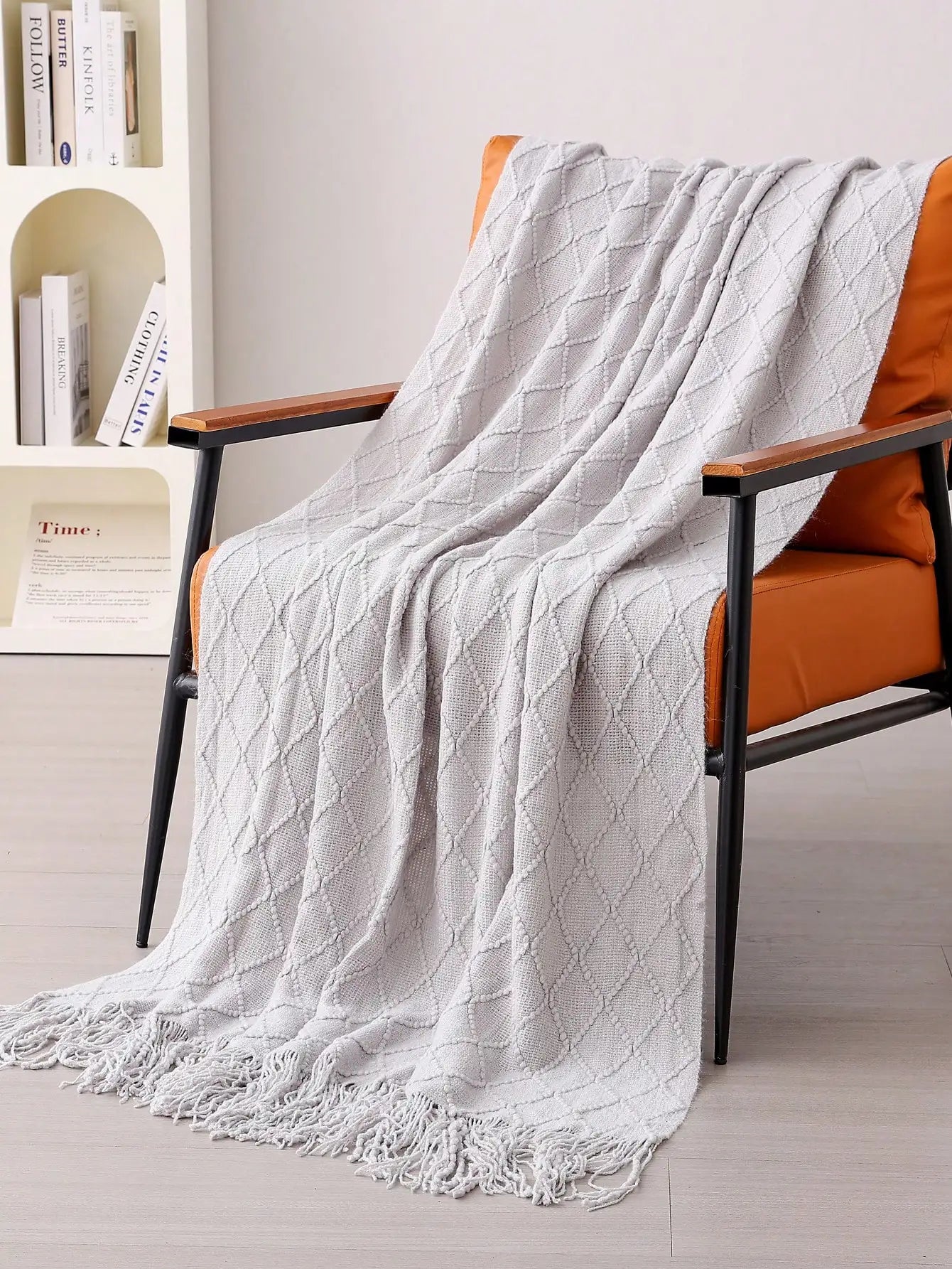 1pc Knitted Blanket, Sofa Throw Rug, Bedspread, Shawl For Napping At Office, Summer Use