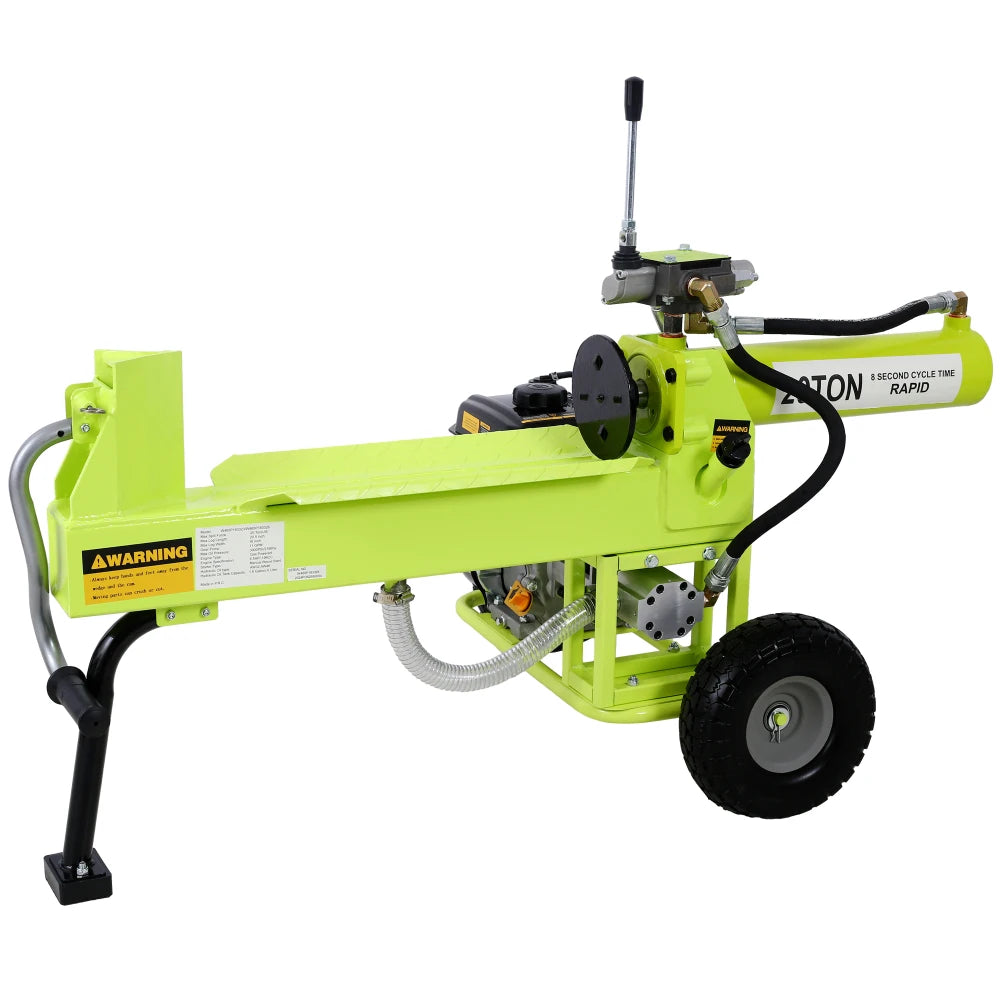 Log Splitter Portable 20Ton Auto Return Ram System 7HP Engine Horizontal Full Beam Steel Wedge Firewood Harvesting EPA Compliant
