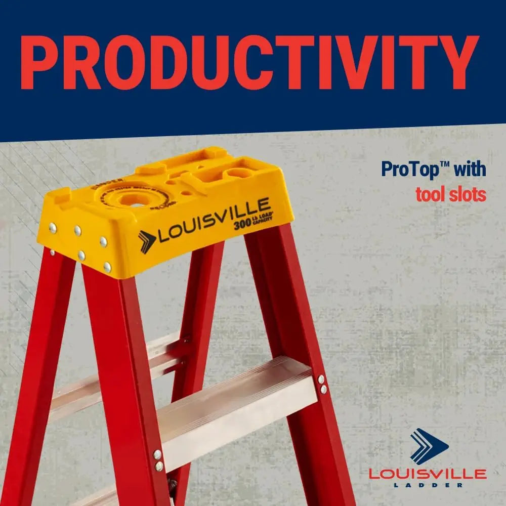 4-Foot Fiberglass Step Ladder, 300-Pound Capacity, Type IA, Heavy Duty