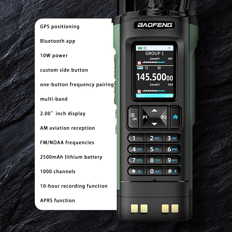 New  DM32 Walkie Talkie DMR GPS 10W Programming Multi Band Wireless Copy Frequency Type-C DM-32UV Ham 2 Way Ra