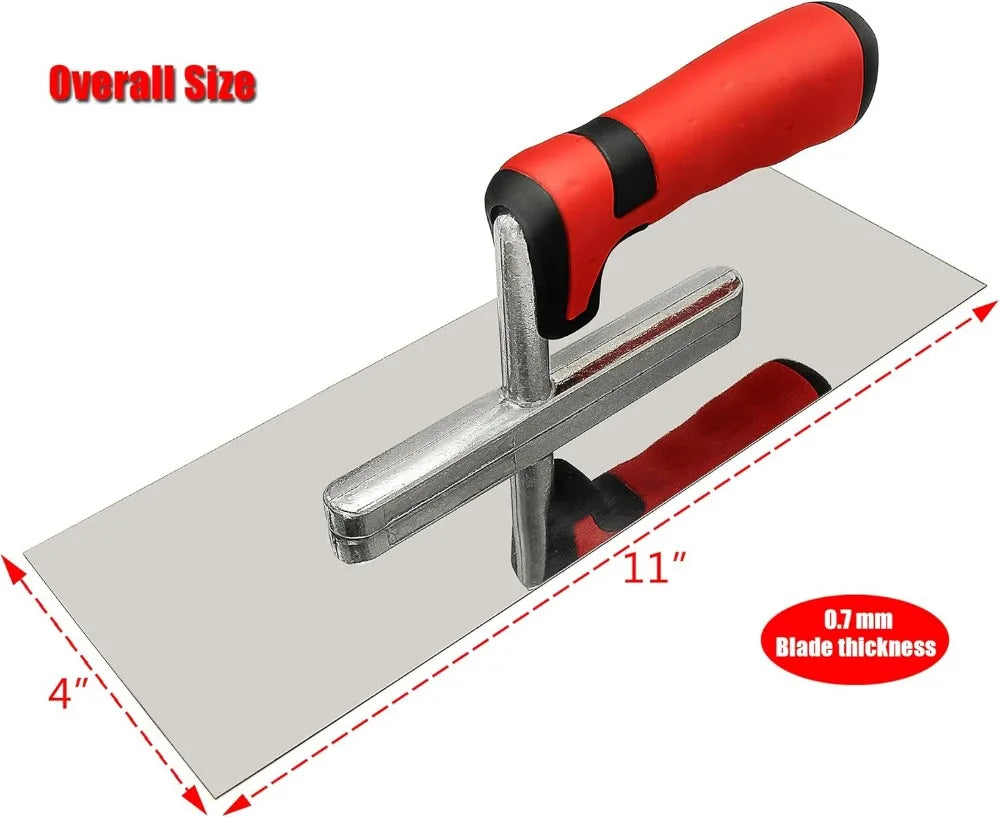 3PC Stainless Steel Concrete Finishing Kit: Trowel, Edger, Groover