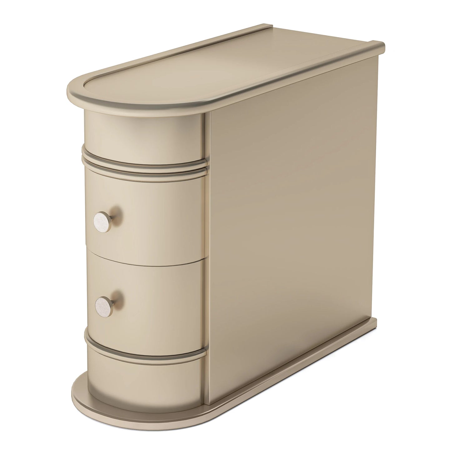 End Table Round Solid Wood Sofa Bedside Narrow Bedroom Side Table Nightstand with Drawer