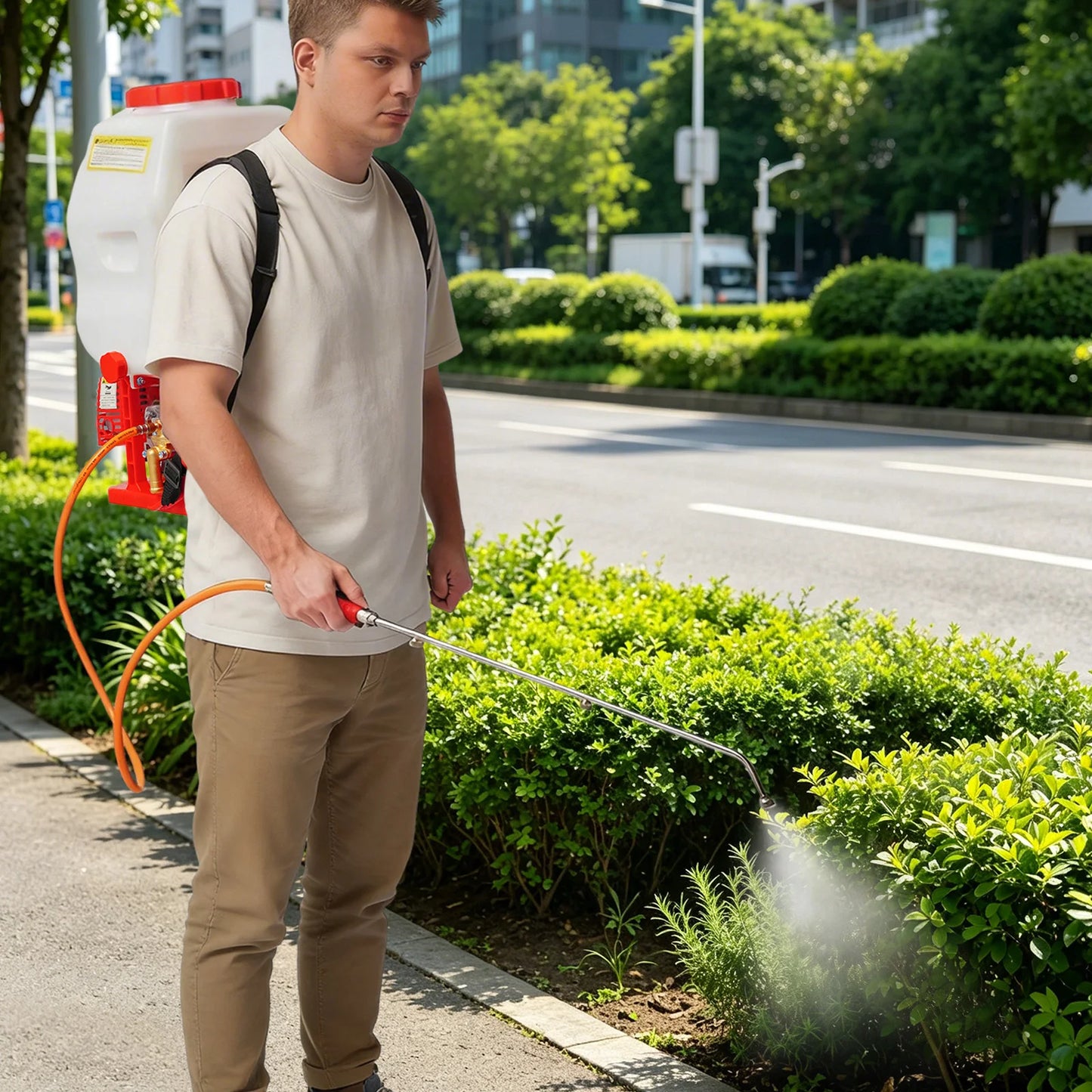 Petro Backpack Sprayer, 25.4cc 2-Stroke Engine 0.7KW, 20L Tank Capacity 10L/min Water Absorption, High-Pressure Piston Pump, 6.56-24.25ft Parallel Spray, for Farm Garden Orchard Crop