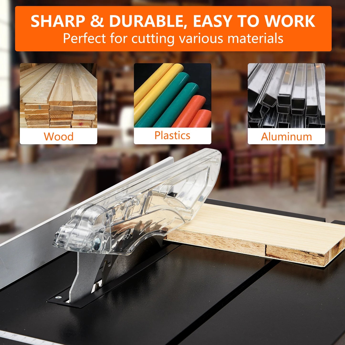 Table Saw for Jobsite 8-inch 6.7-Amp Copper Motor Cutting Speed up to 3576RPM 24T Blade Compact Portable Table Saw Kit