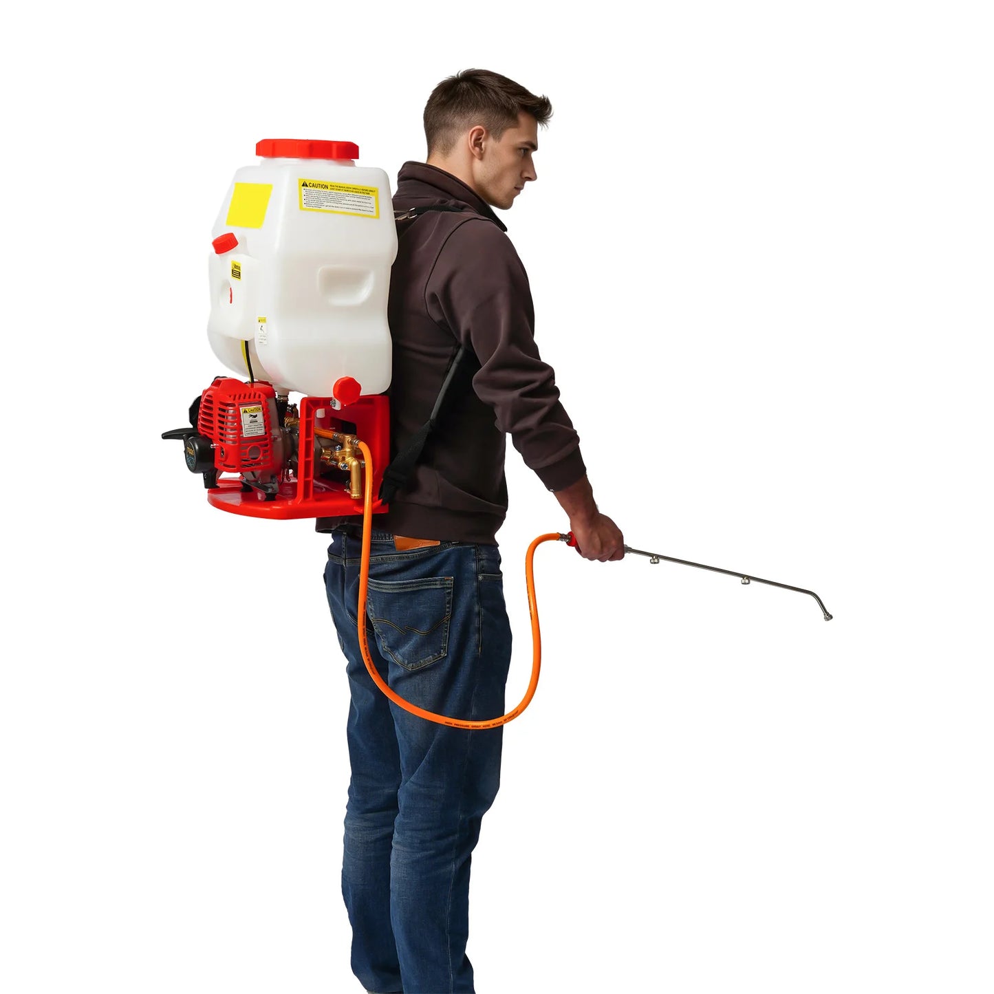 Petro Backpack Sprayer, 25.4cc 2-Stroke Engine 0.7KW, 20L Tank Capacity 10L/min Water Absorption, High-Pressure Piston Pump, 6.56-24.25ft Parallel Spray, for Farm Garden Orchard Crop