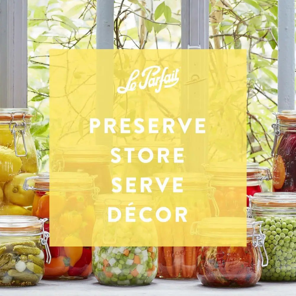 1L Wide Mouth Glass Canning Jars with Airtight Lid, Clear Quart Size, Set of 4 for Food Storage and Preserving