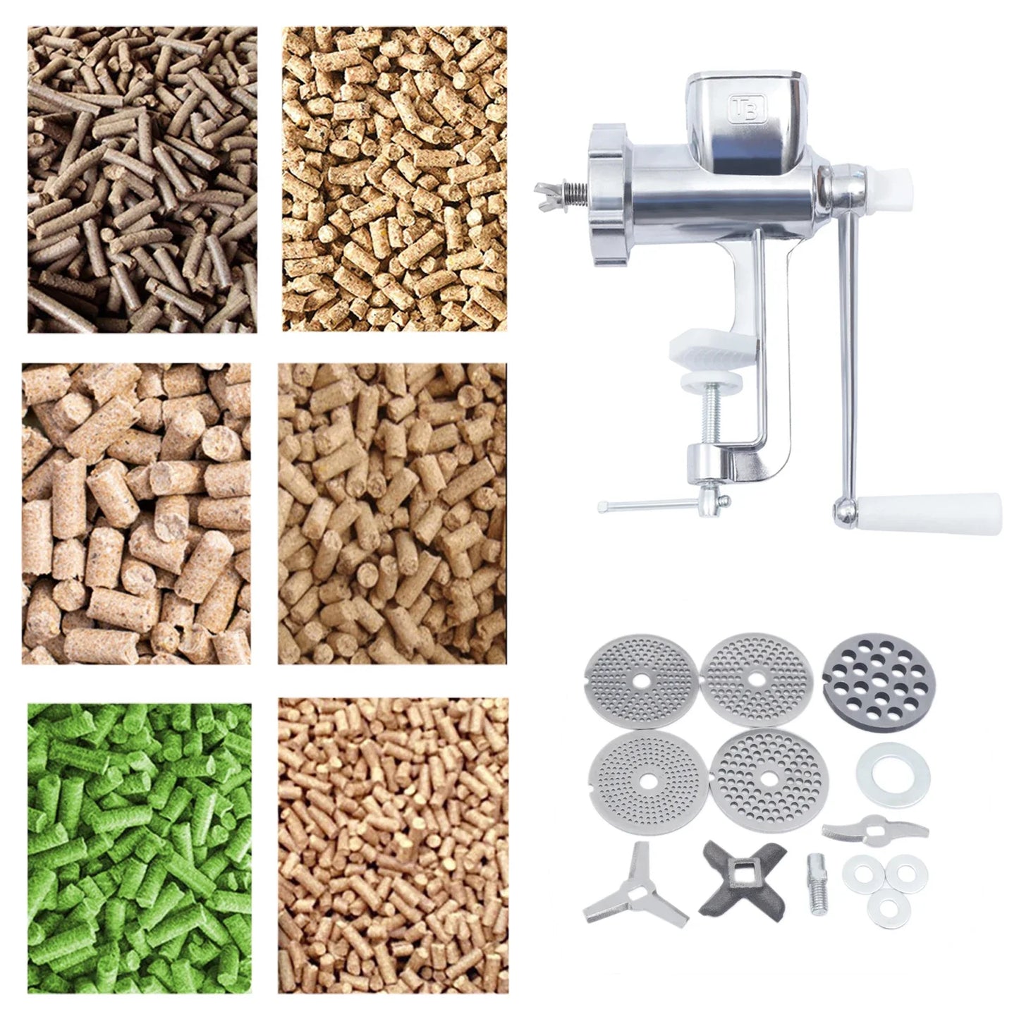 Stainless Steel Pet Food Granulator, Manual Animal Feed Pellet Machine, Fishing Bait, Dog Cat Bird Fish, Portable Pellet Mill
