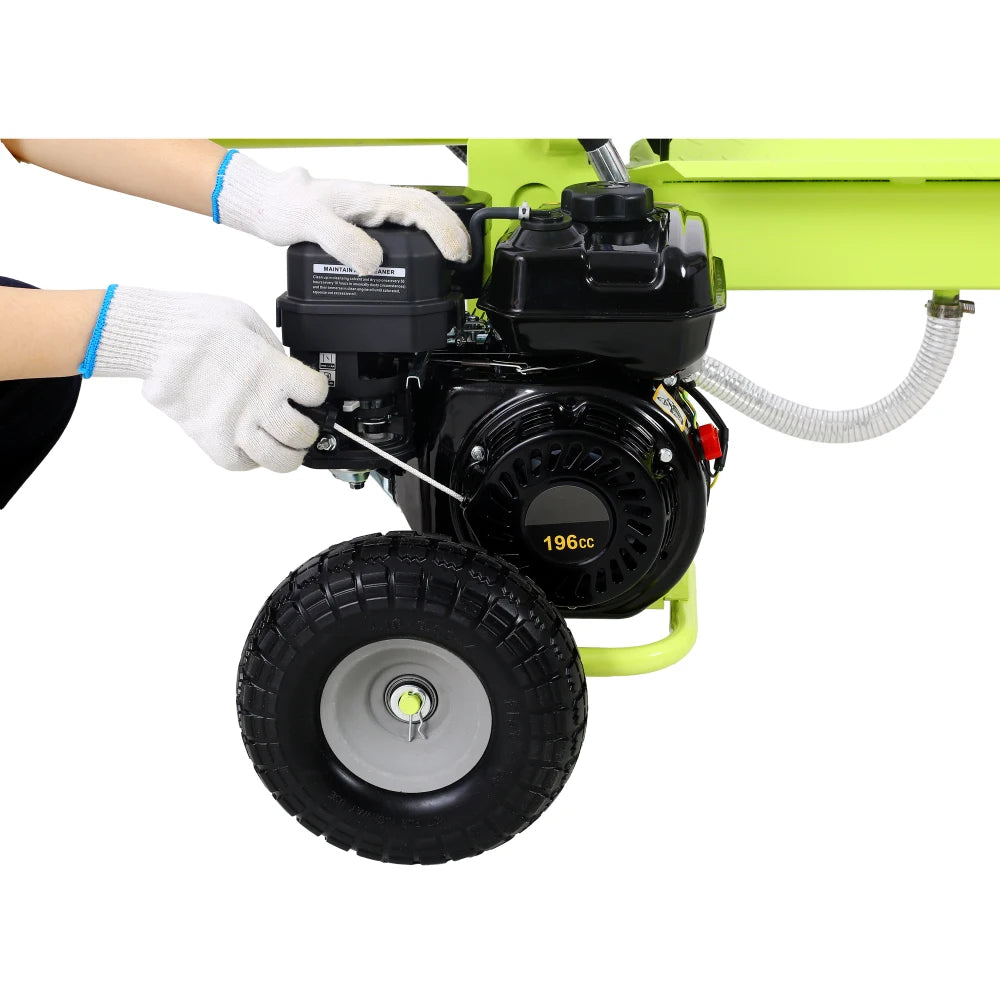 Log Splitter Portable 20Ton Auto Return Ram System 7HP Engine Horizontal Full Beam Steel Wedge Firewood Harvesting EPA Compliant