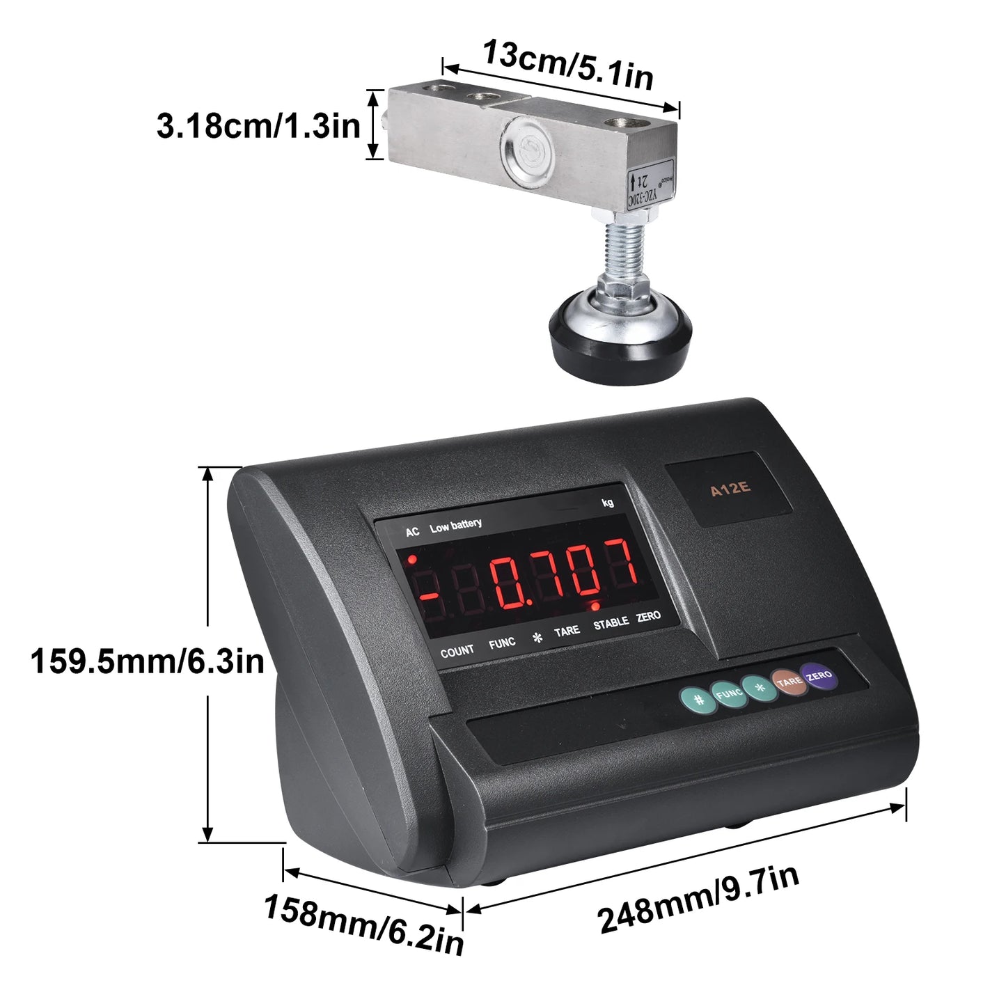 Livestock Scale | 10000lb Capacity Livestock Scale Kit | Precision Livestock Floor Scale Kit with 4 Two-Ton Sensors, Junction Box for Cattle Sheep Horse