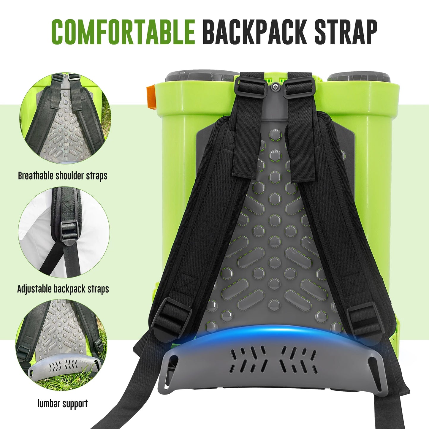 4 Gallon Battery Powered Backpack Sprayer 16L Agriculture Spray 100 PSI 5 Nozzles Electric Graden Sprayer