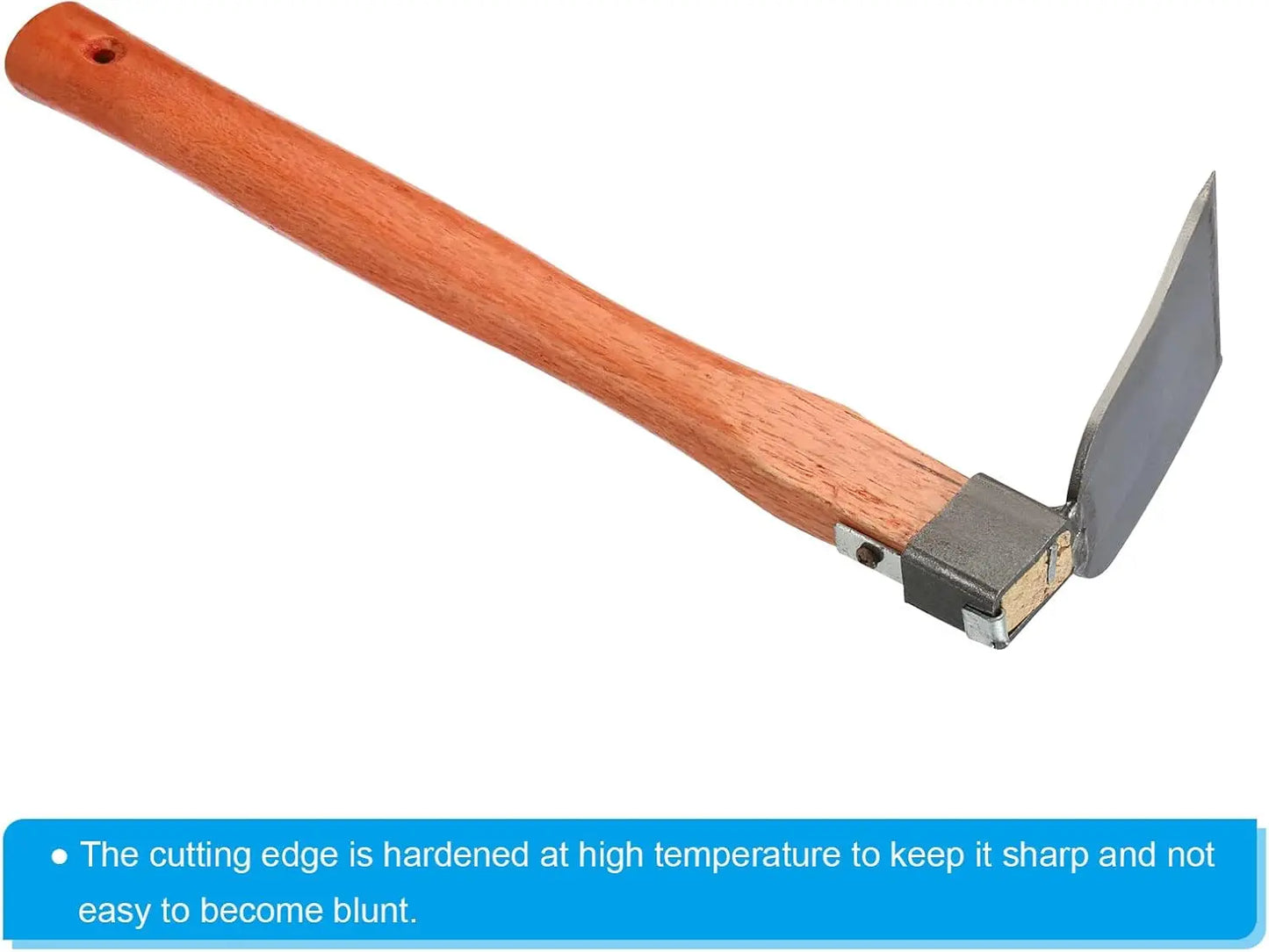 15" x 3" Garden Hoe, Carbon Steel Anti-Rust with Wood Handle for Loosening Soil Weeding Digging, Grey/Yellow