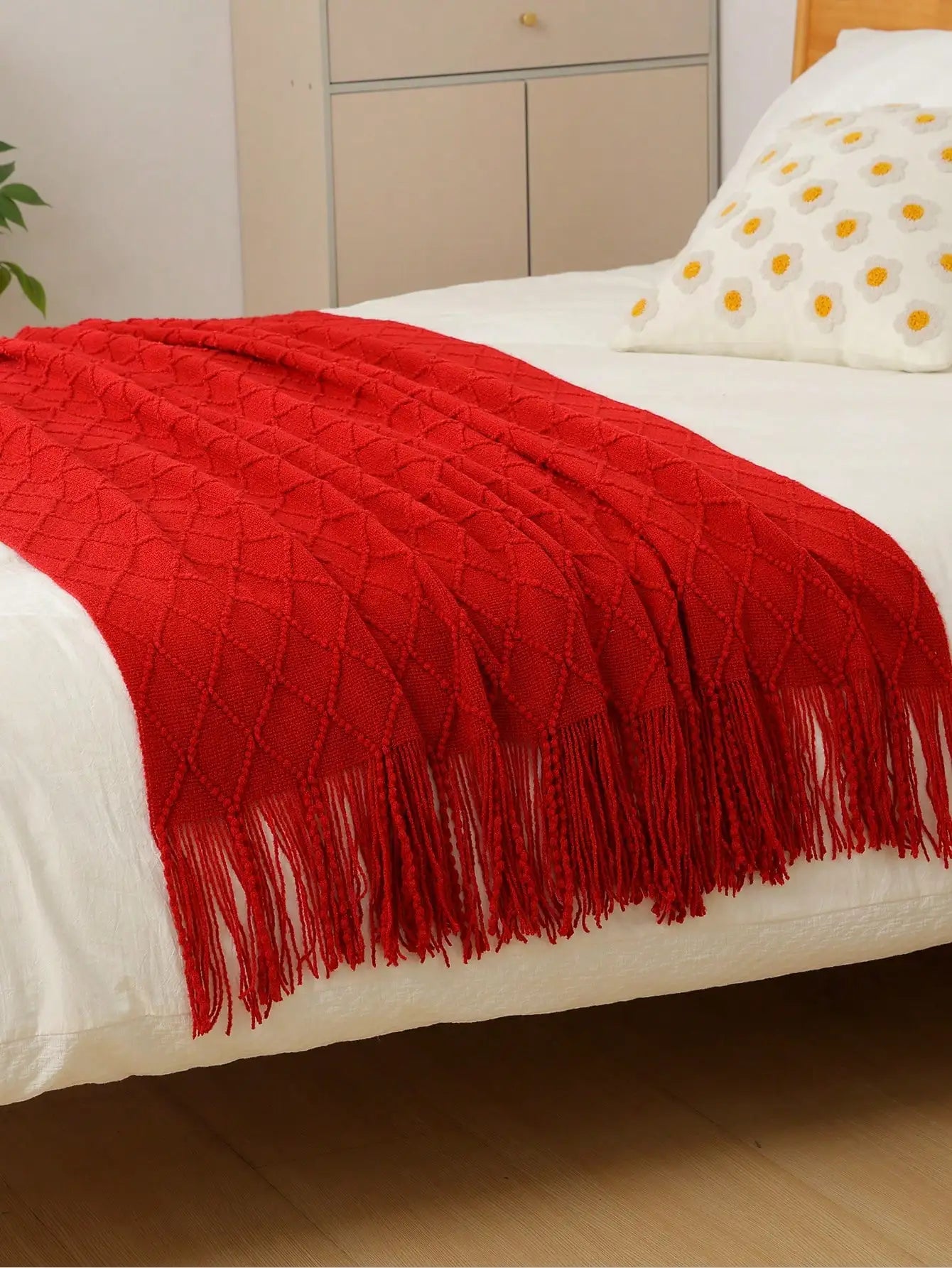 1pc Knitted Blanket, Sofa Throw Rug, Bedspread, Shawl For Napping At Office, Summer Use
