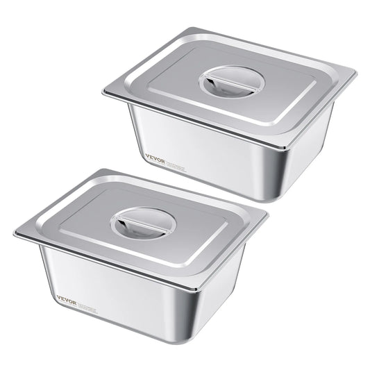 2 4 6 Pack Stainless Steam Hotel Pan 1/2 Size Table Steam Pan Anti Jam Restaurant Supplies Rustproof Catering Storage