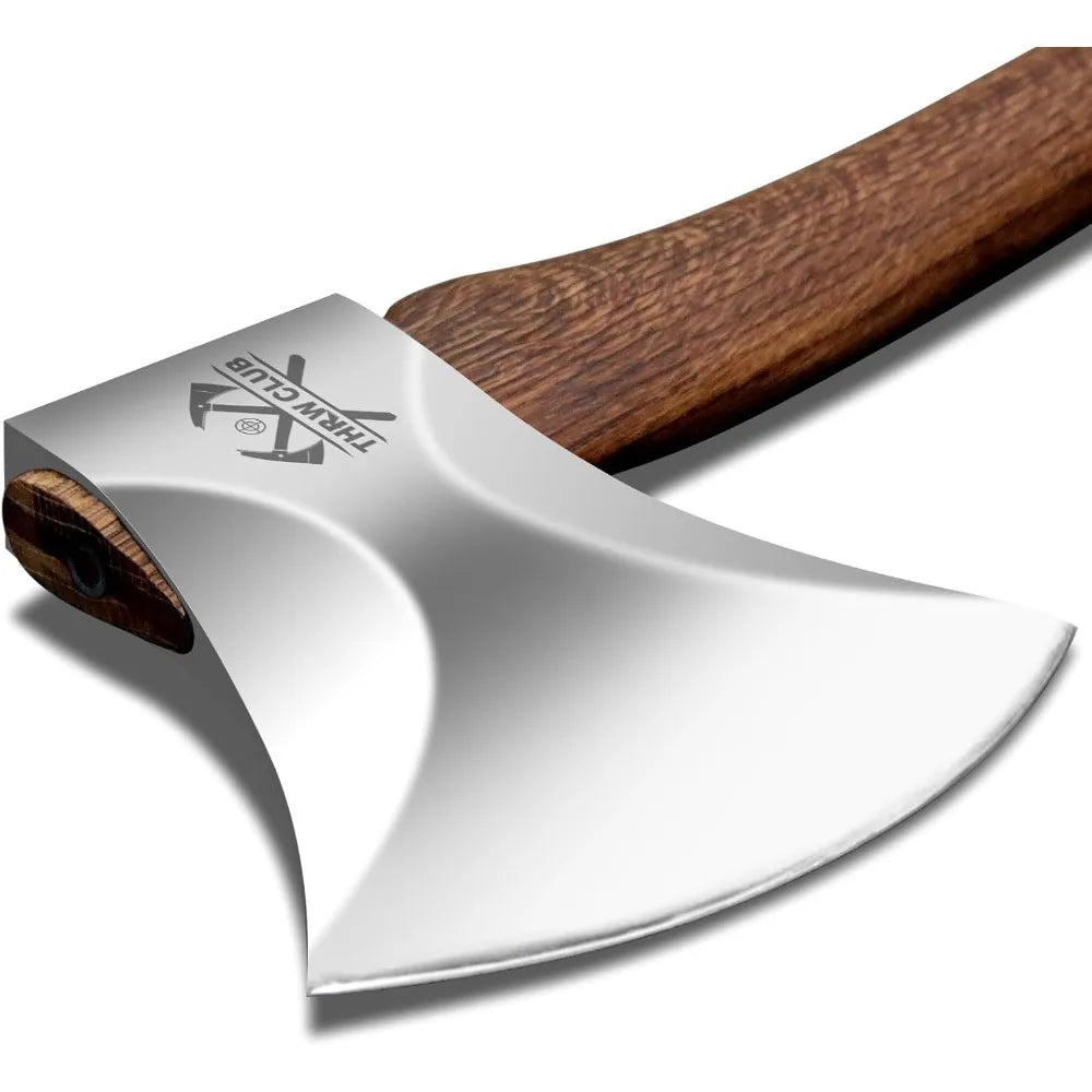 Professional Wood Splitting Axe, Wood Chopping Axe with Leather Sheath, Standing Ax, Tree Felling Ax, Springboard Ax