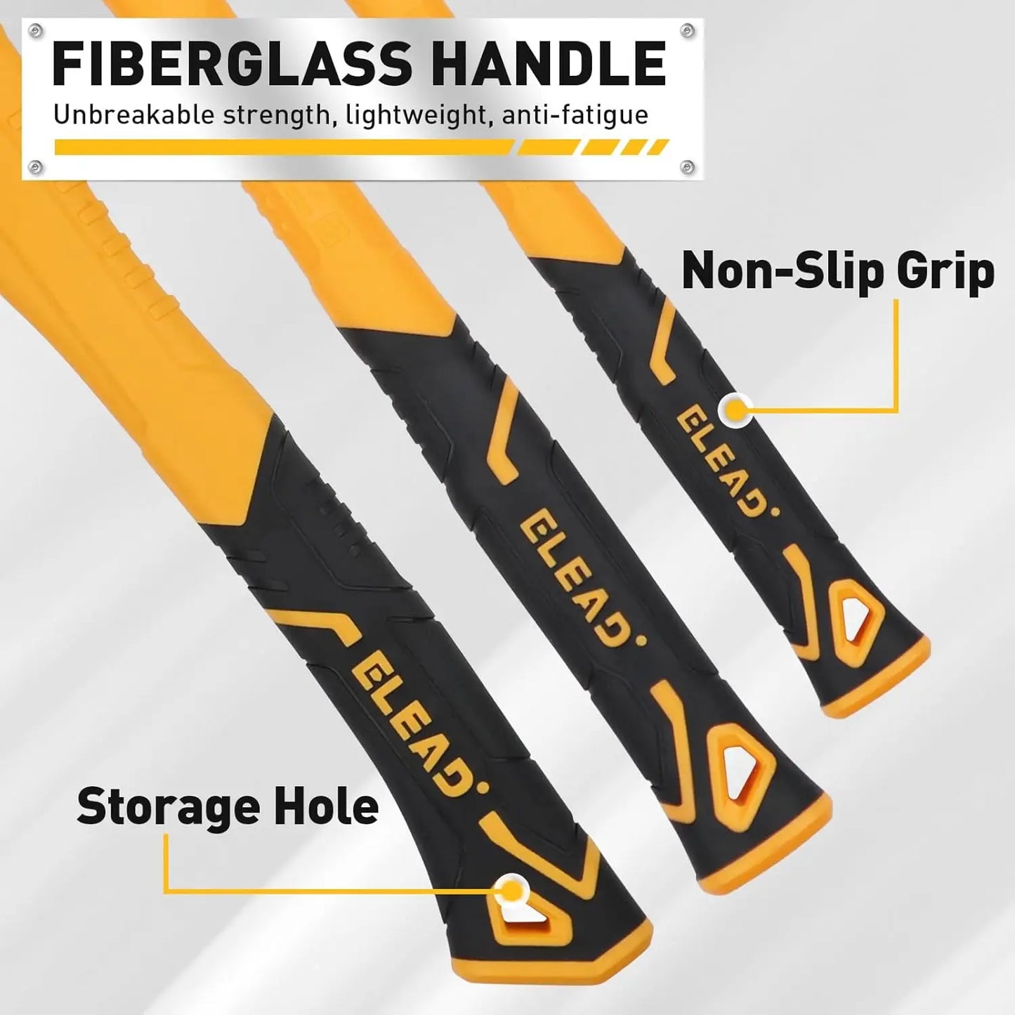 6-Piece Mallet Hammer Set, 32oz Rubber & Ball Peen Hammers, 16oz Ball Peen, 3LB Sledge & Cross Peen, 600g Wood Split Ax