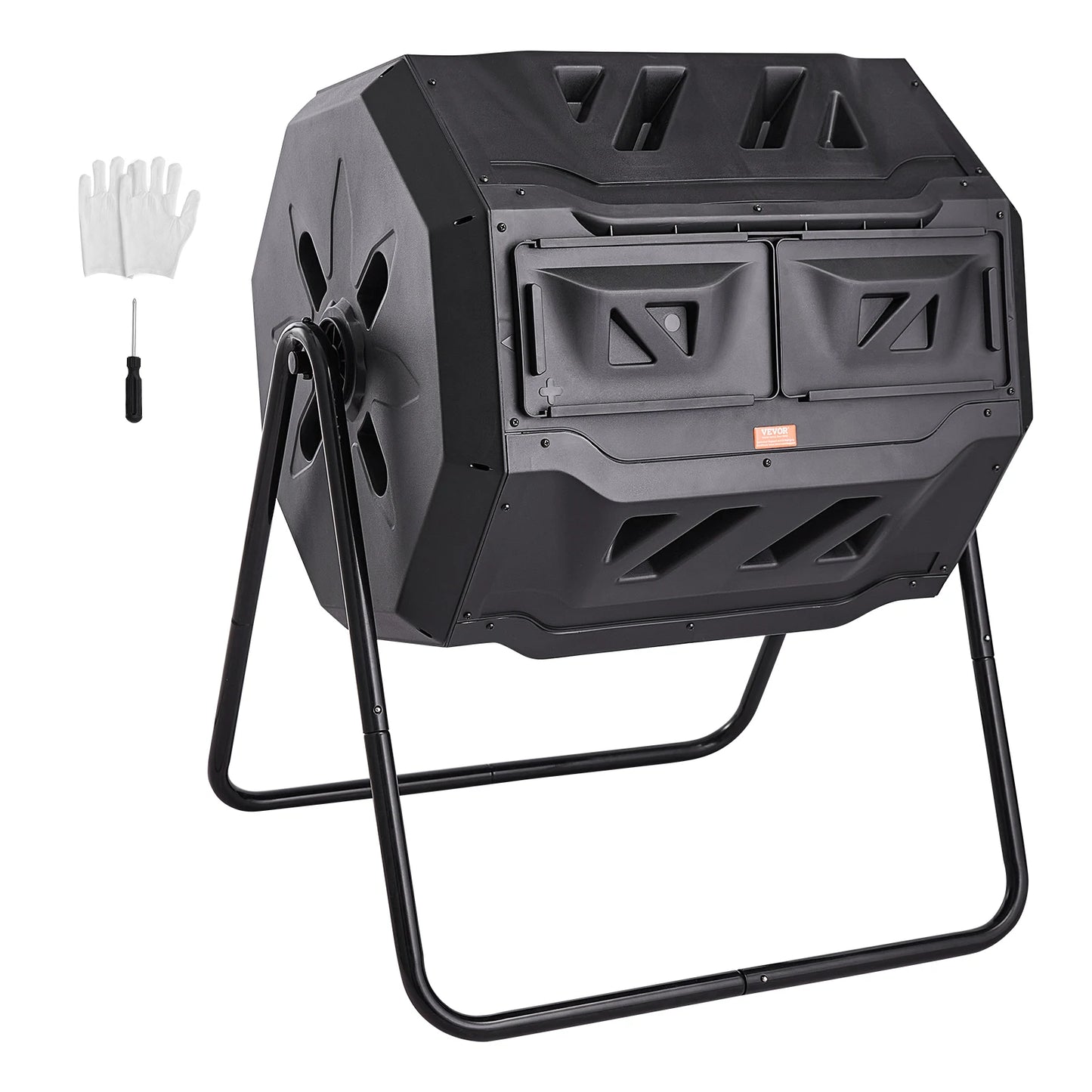 Compost Bin 18.5/37/43Gal Dual Chamber Composting Tumbler BPA FreeComposter Bin Tumbler for Garden Kitchen Yard Outdoor