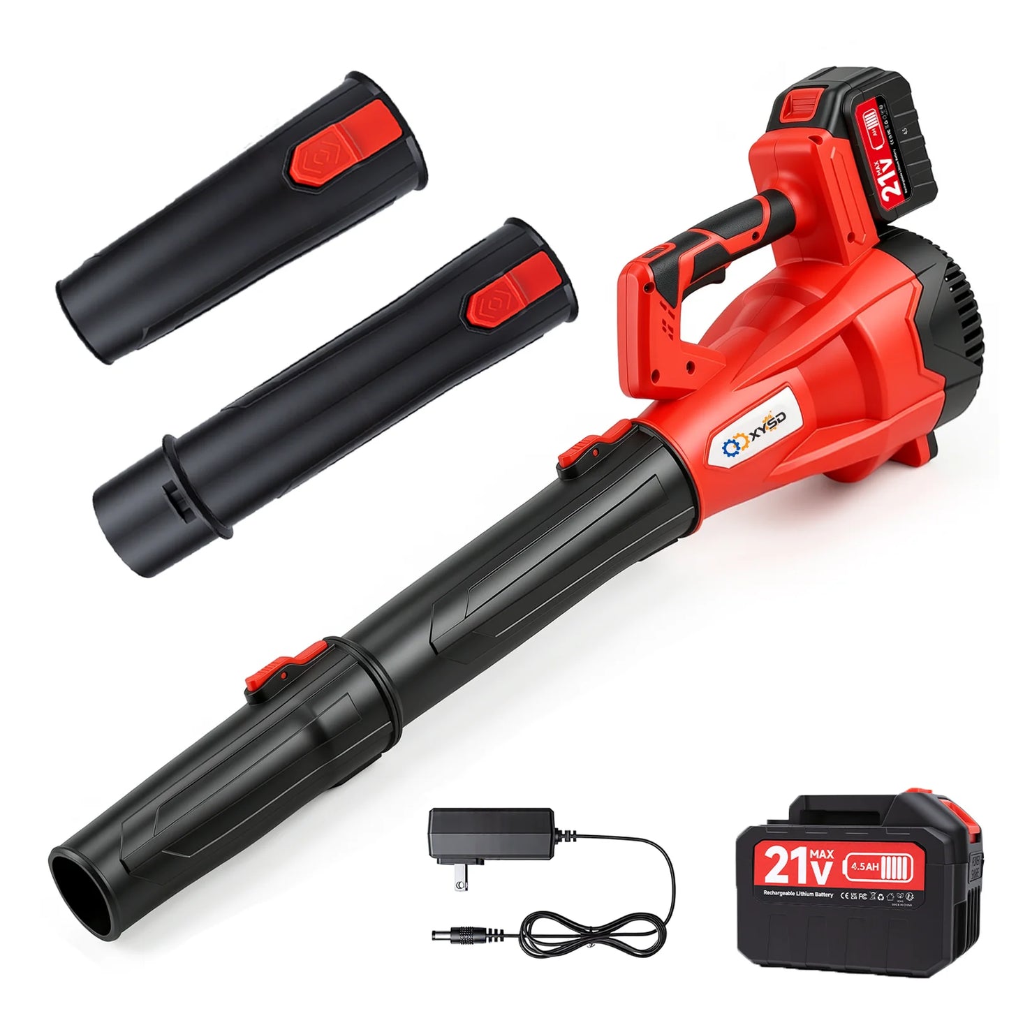 Cordless Leaf Blower, 650 CFM Electric Jet Blower with 21V 4.5Ah Battery, 6 Speed Modes Portable Leaf Blower for Lawn Care