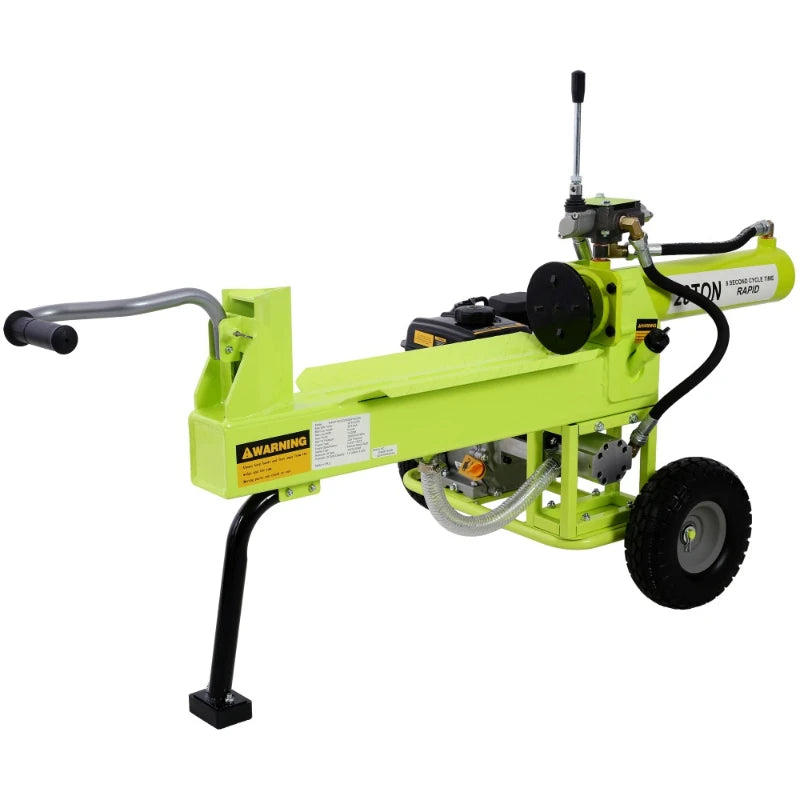 Portable 20 Ton Hydraulic Log Splitter, 7HP Gas Engine Auto Return Ram, Solid Steel Wedge Firewood Splitting Machine for Forestry & Firewood Harvest