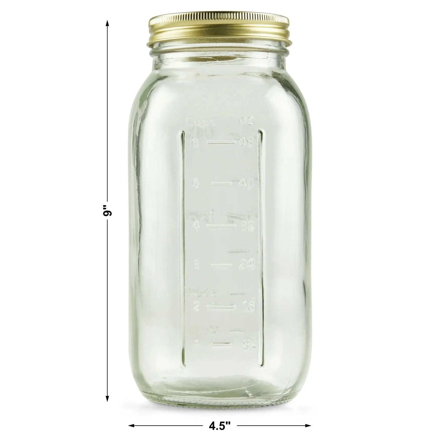 64 oz Mason Jars, Wide Mouth Half Gallon Canning Jars with Lids and Rings, 6-Pack Extra Large Glass Jars for Home Canning and Pantry Storage