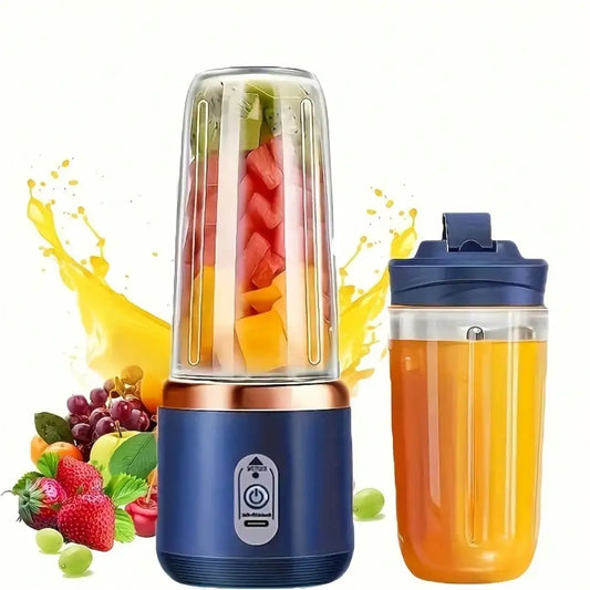 Juicer Cup + Portable Outdoor Cup, Dual Cups, Detachable, Easy To Clean, For Making Fine Juice, Fruit Blender, Beverage Maker, Suitable For Home, Outdoor Travel, Office, USB Charging, Portable Blender, Juice Mixer - Perfect G