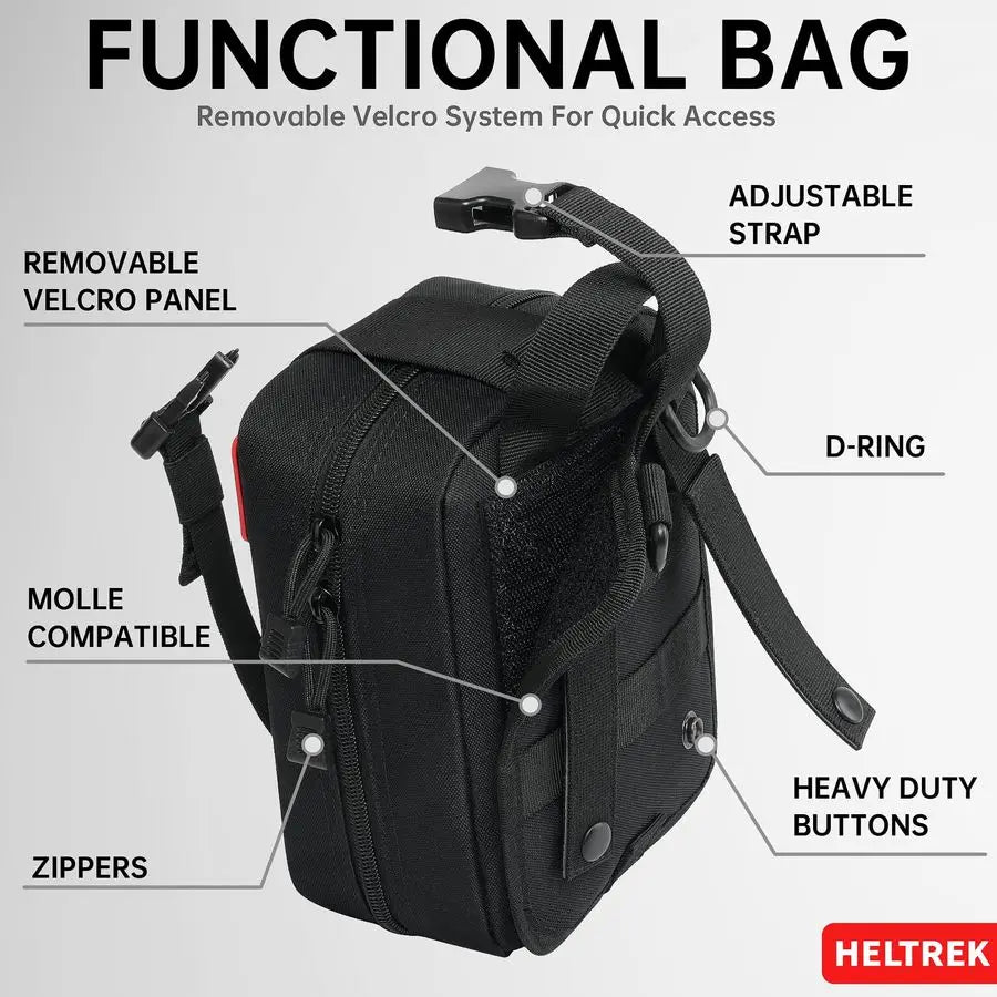 Trauma Kit, Compact Tactical IFAK Emergency Survival First Aid Kits Hemostatic Combat Wound Care Molle Pouch with Israeli Bandag