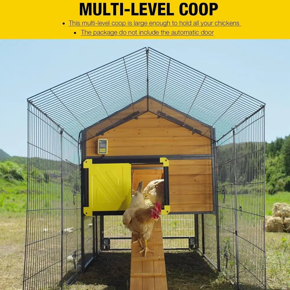 Super Large Mobile Chicken House 85 - Strong Iron Outdoor Poultry Cage with Nesting Box, Duck Coop, Waterproof Rain Cover