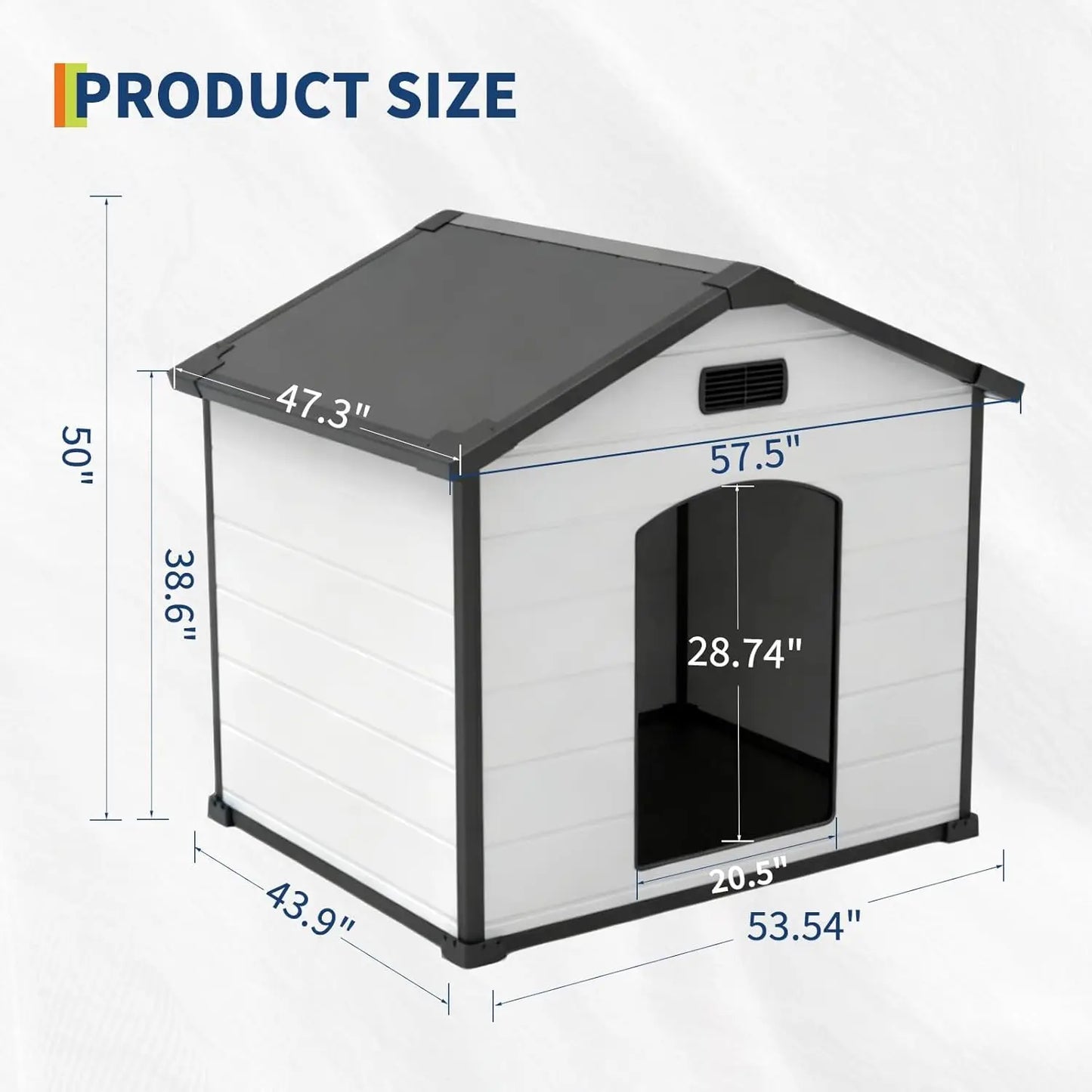 Large Dog House,Indoor Outdoor Waterproof Kennel with Removable Roof,Elevated Floor & Air Vents,for Small Medium Large XL Dogs
