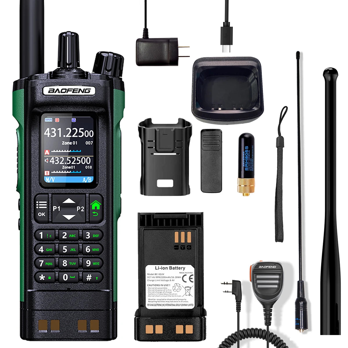 New  DM32 Walkie Talkie DMR GPS 10W Programming Multi Band Wireless Copy Frequency Type-C DM-32UV Ham 2 Way Ra
