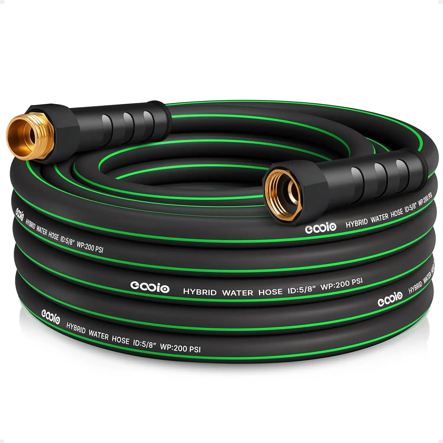Heavy Duty 25ft Garden Hose, Non-Expandable Flexible Water Hose, Kink Resistant Lightweight Hybrid, Leakproof Fittings
