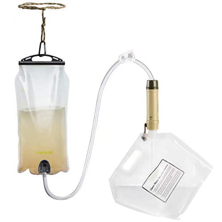 Gravity Water Purifier Straw Fairly Light and Easily Packed. Multi Use for Group Camping and Famliy Emergency Prepardness