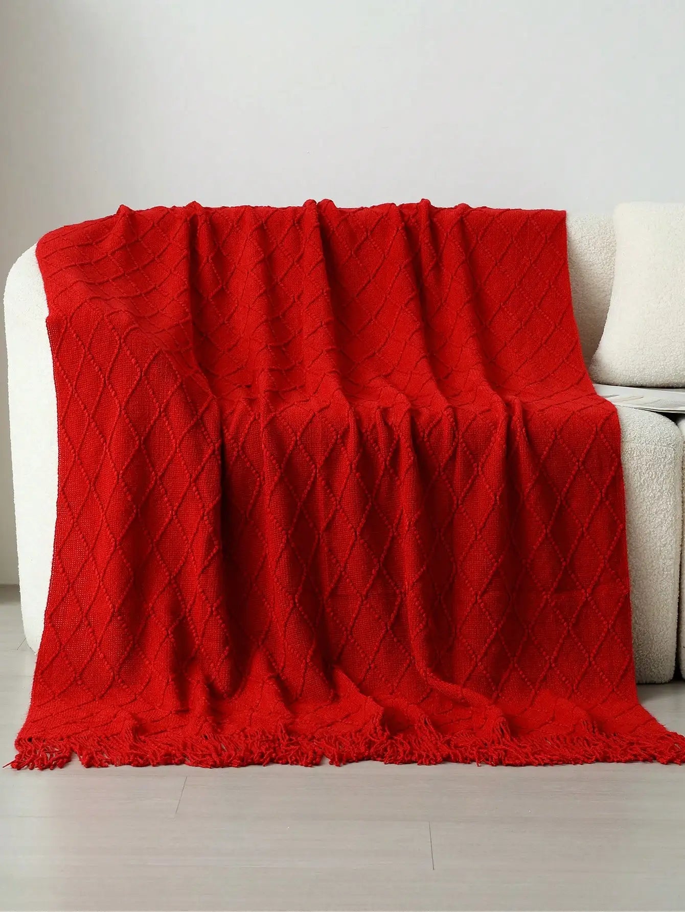 1pc Knitted Blanket, Sofa Throw Rug, Bedspread, Shawl For Napping At Office, Summer Use