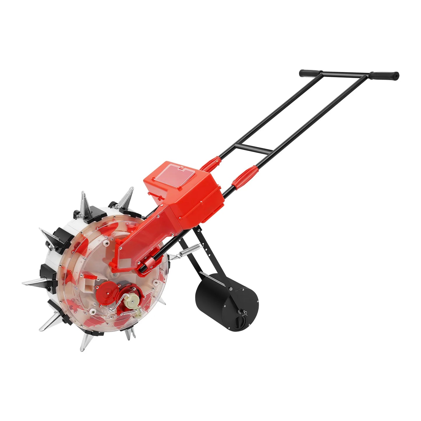 Hand-Push Seeder 10-Hole Garden Seeder Metal Hand Push Seed Spreader Farm Seeder Tool with Direct Soil Injection System