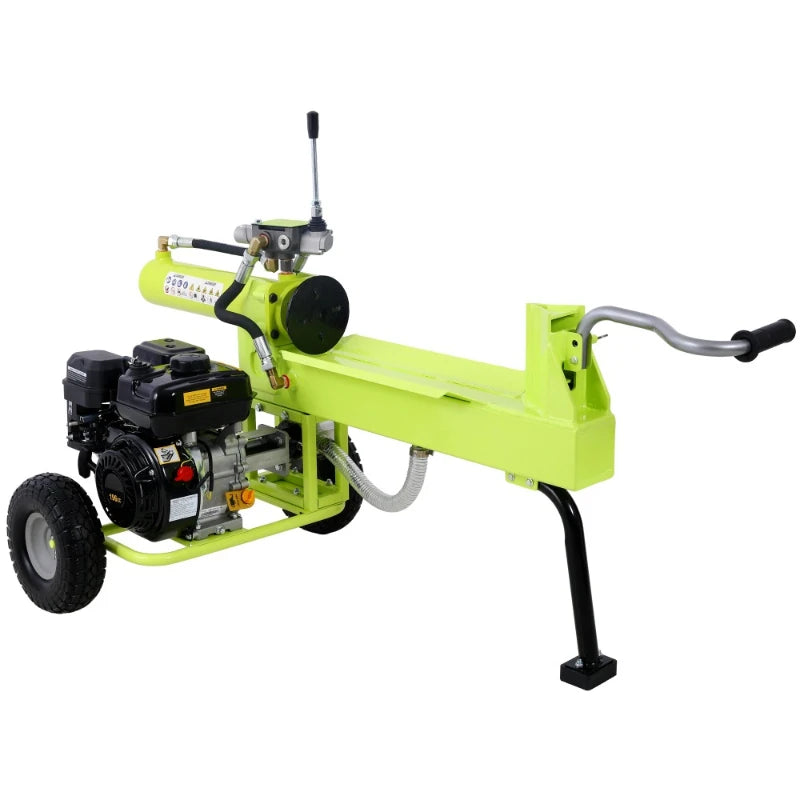 Portable 20 Ton Hydraulic Log Splitter, 7HP Gas Engine Auto Return Ram, Solid Steel Wedge Firewood Splitting Machine for Forestry & Firewood Harvest