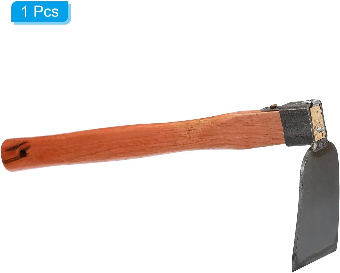15" x 3" Garden Hoe, Carbon Steel Anti-Rust with Wood Handle for Loosening Soil Weeding Digging, Grey/Yellow